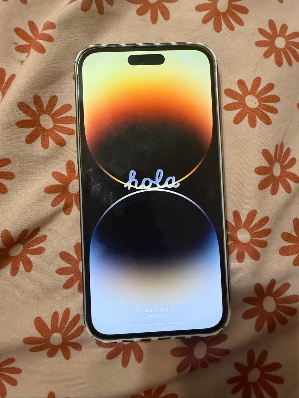Apple iPhone with Gradient Orange and Blue Display